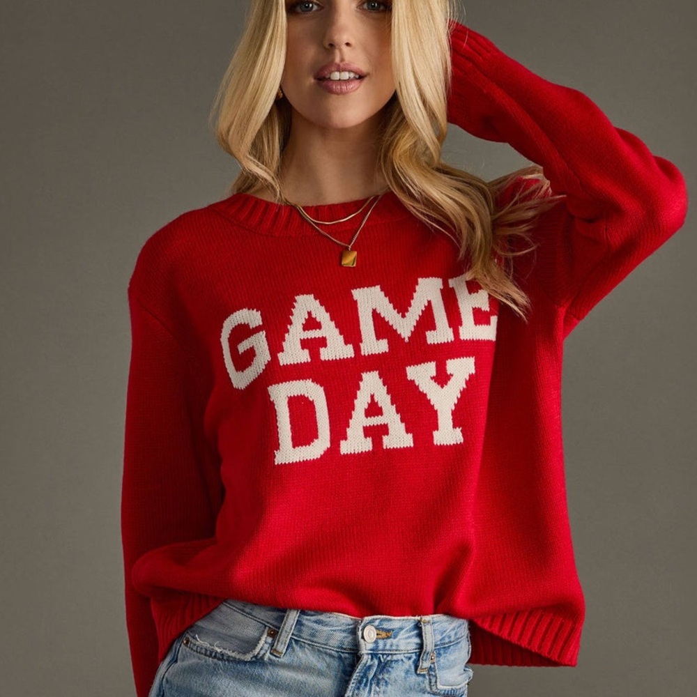 Red 'Game Day' Women's Sweater
